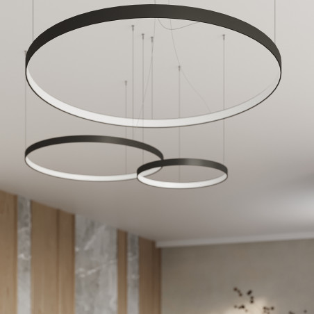 Żyrandol LED Thoro Rio 55cm Czarny | Nowoczesne Oświetlenie