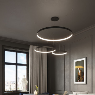 Żyrandol LED Thoro Rio 55cm Czarny | Nowoczesne Oświetlenie