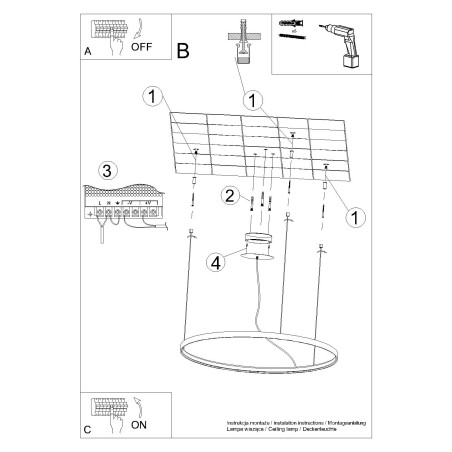 Żyrandol LED Rio 110cm Biały Thoro - Nowoczesny Design