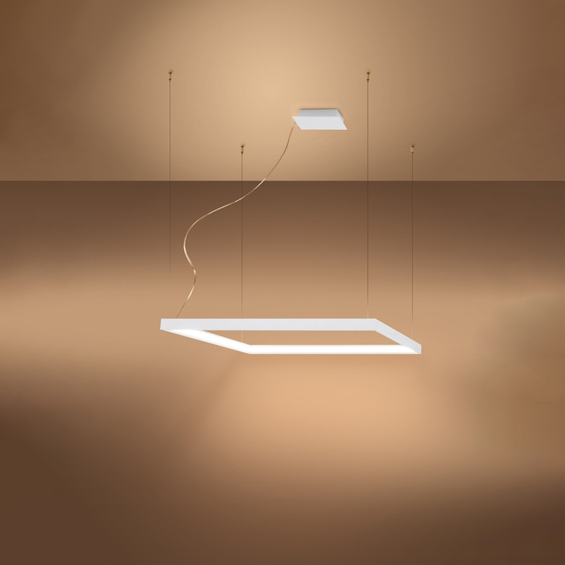 Lampa wisząca Nelya 80x80 LED biała | Thoro - Nowoczesne oświetlenie