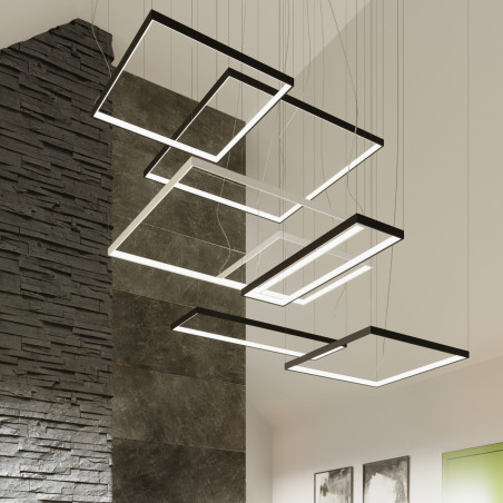 Lampa wisząca Nelya 80x80 LED biała | Thoro - Nowoczesne oświetlenie