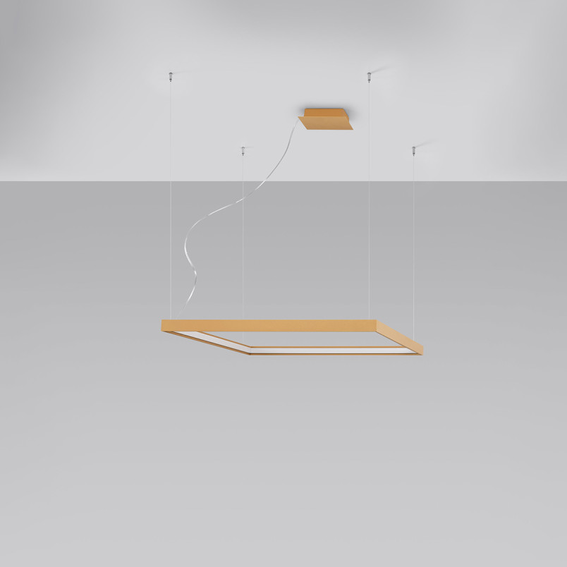 Lampa wisząca Nelya 80x80cm złota LED | Thoro