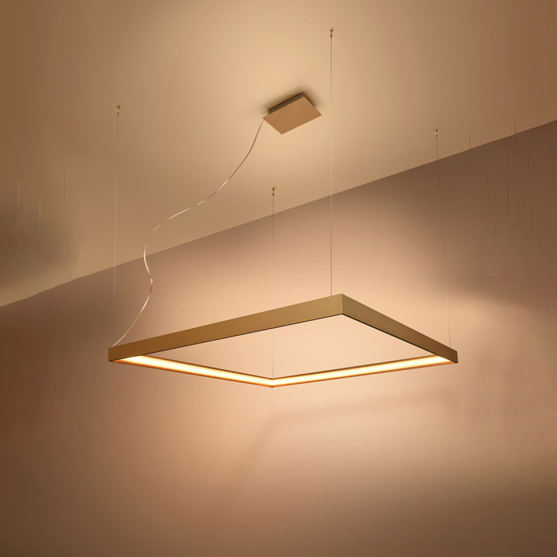 Lampa wisząca Nelya 80x80cm złota LED | Thoro