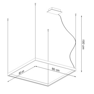 Lampa wisząca Nelya 80x80cm złota LED | Thoro