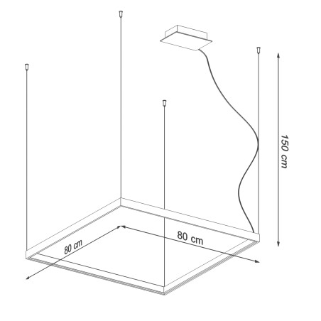 Lampa wisząca Nelya 80x80cm złota LED | Thoro
