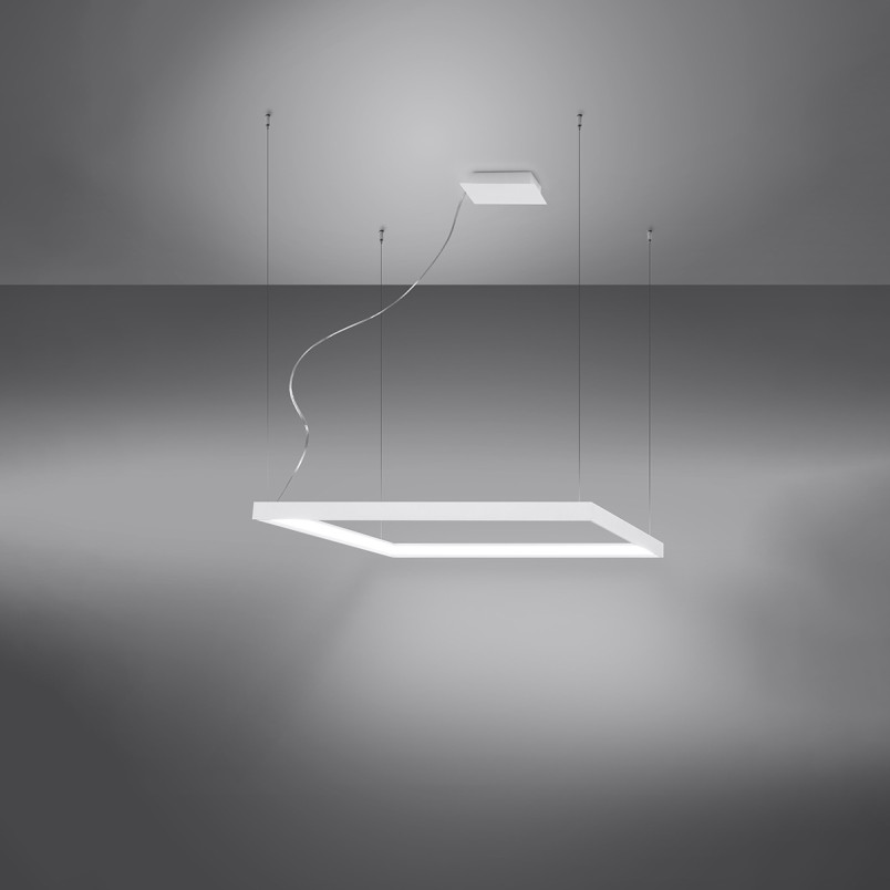 Lampa wisząca LED Nelya 80x80cm biała | Thoro