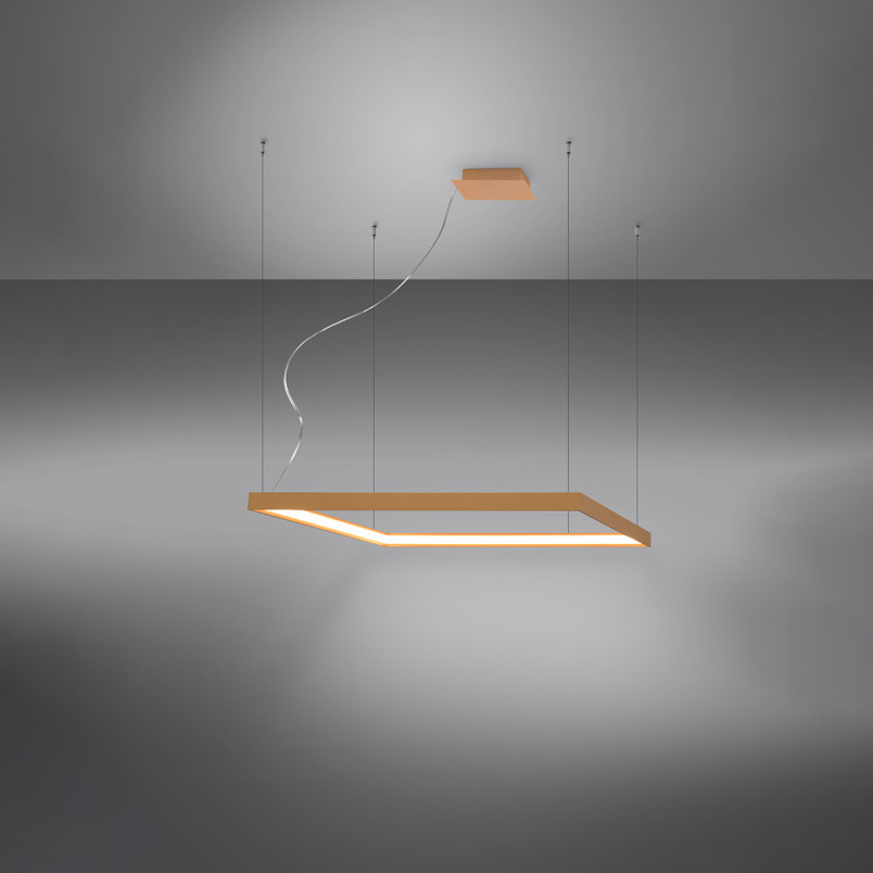 Lampa wisząca Nelya 80x80cm złota LED | Thoro