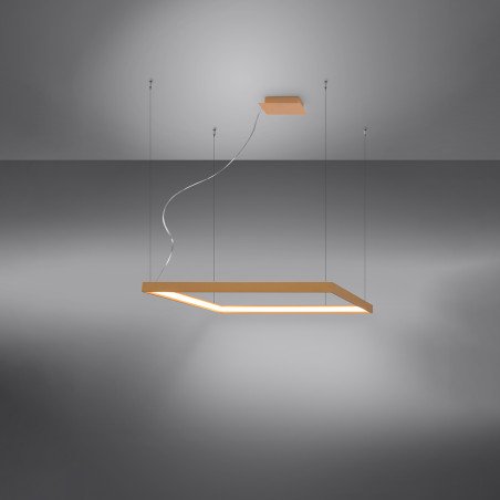 Lampa wisząca Nelya 80x80cm złota LED | Thoro