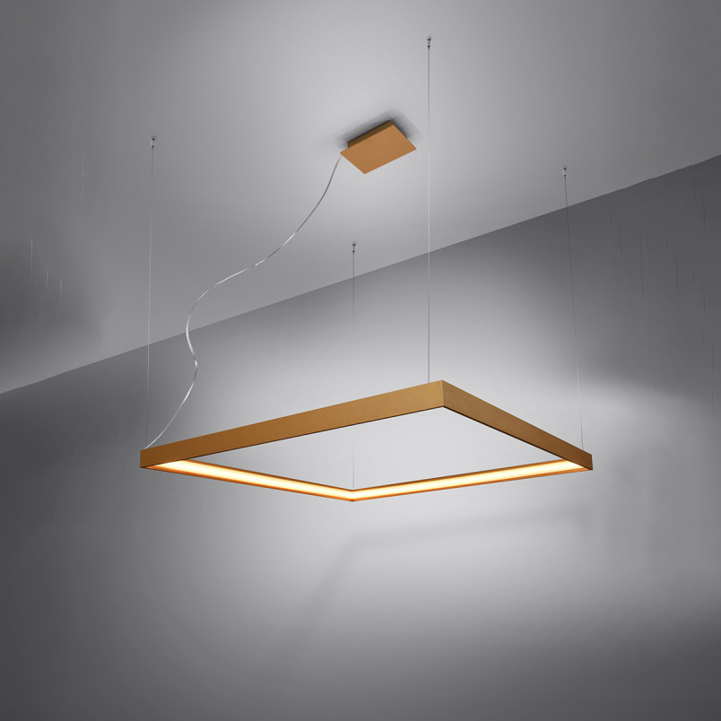 Lampa wisząca Nelya 80x80cm złota LED | Thoro