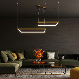 Lampa wisząca Nelya 80x80cm złota LED | Thoro