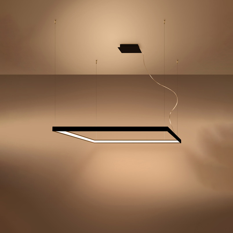 Lampa wisząca LED Nelya 110x110cm czarna | Thoro