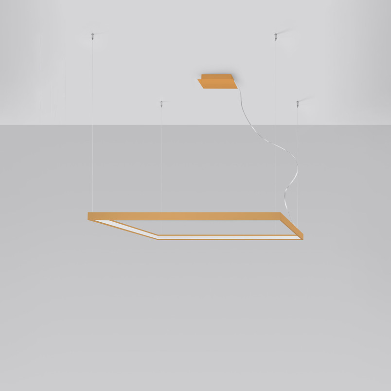Lampa wisząca kwadratowa Nelya złota LED | Thoro