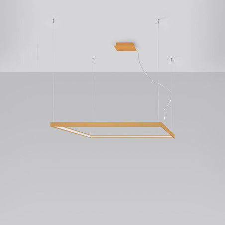 Lampa wisząca kwadratowa Nelya złota LED | Thoro