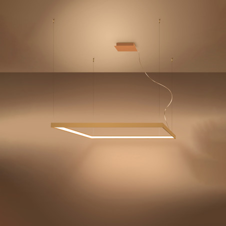 Lampa wisząca kwadratowa Nelya złota LED | Thoro