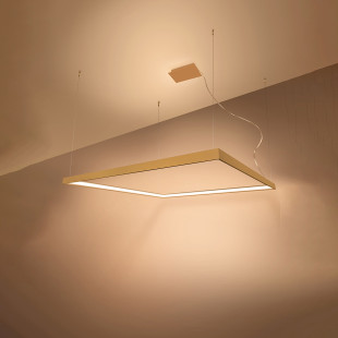 Lampa wisząca kwadratowa Nelya złota LED | Thoro