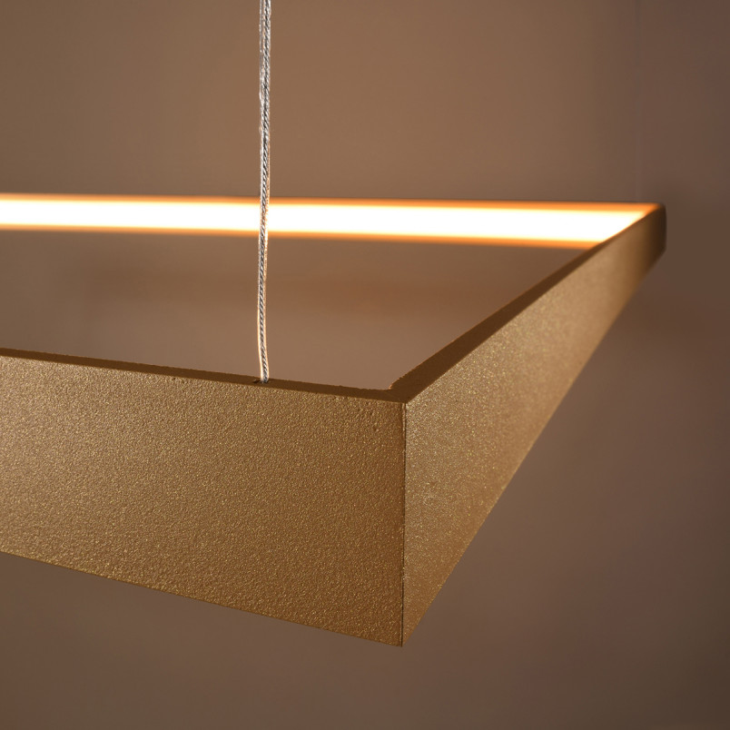 Lampa wisząca kwadratowa Nelya złota LED | Thoro