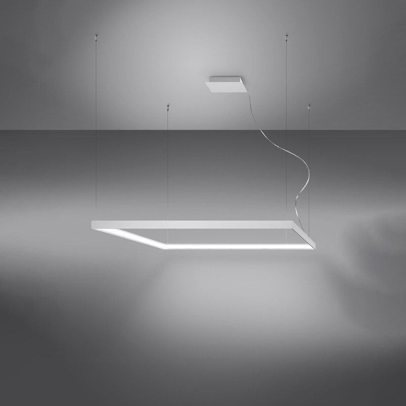 Lampa wisząca LED Nelya 110x110cm biała Thoro | Nowoczesny Design