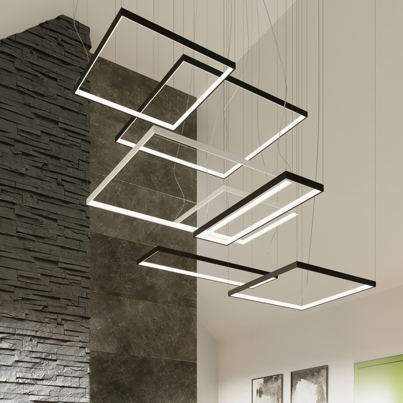 Lampa wisząca LED Nelya 110x110cm biała Thoro | Nowoczesny Design