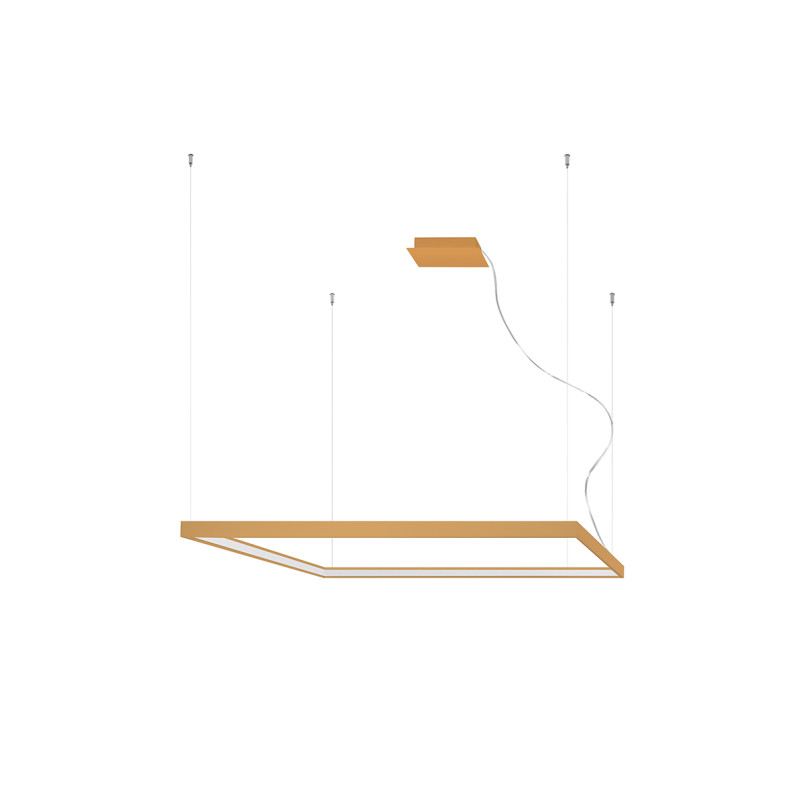 Lampa wisząca Nelya - złota, kwadratowa LED | Thoro