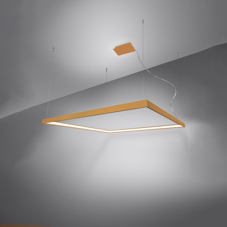 Lampa wisząca Nelya - złota, kwadratowa LED | Thoro