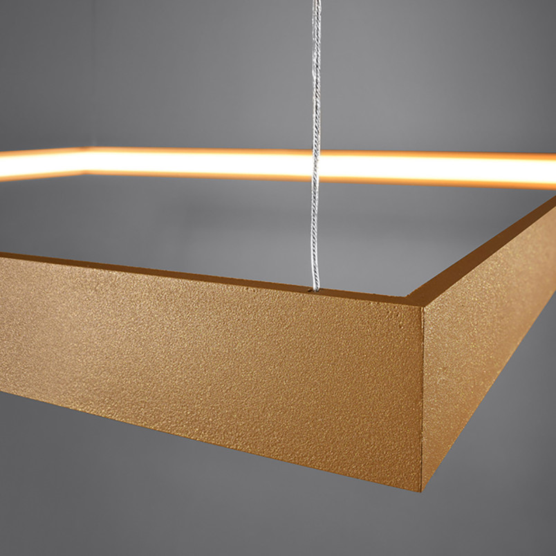 Lampa wisząca Nelya - złota, kwadratowa LED | Thoro