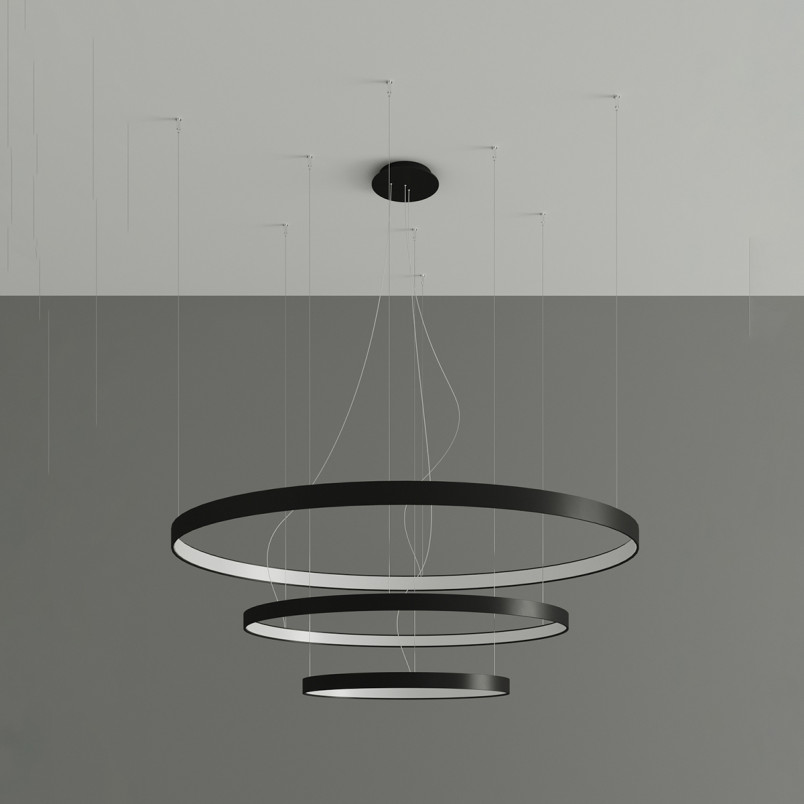 Żyrandol LED Thoro Rio III czarny - nowoczesny design