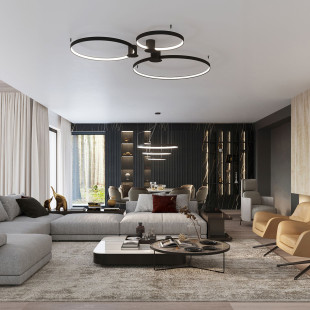 Żyrandol LED Thoro Rio III czarny - nowoczesny design