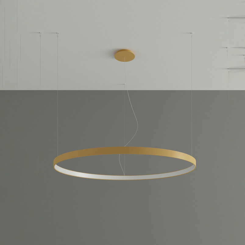 Żyrandol LED Rio Thoro - Nowoczesny Design, 110cm, Złoty