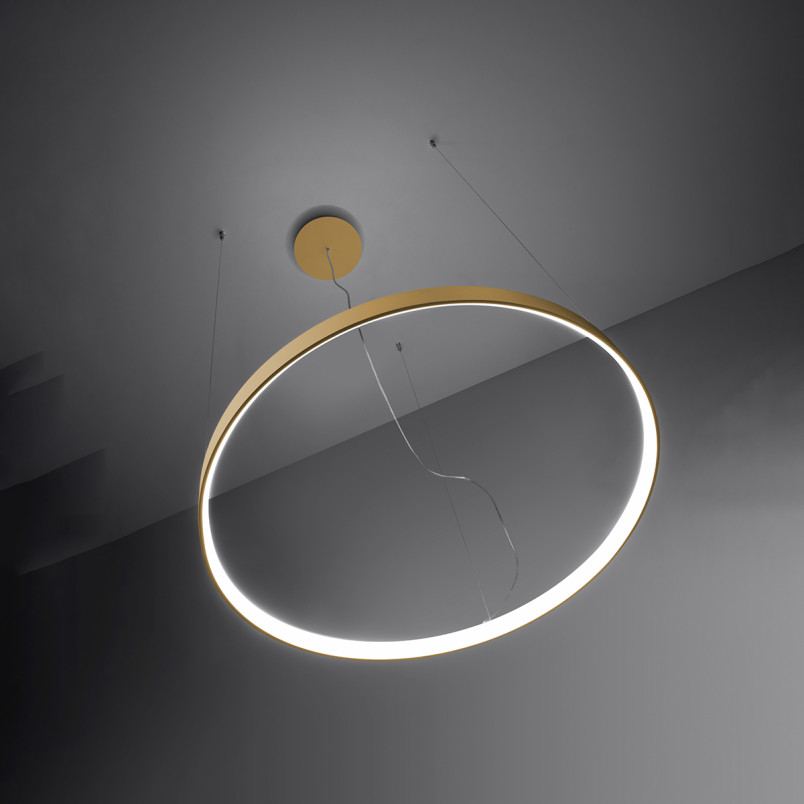 Żyrandol LED Rio Thoro - Nowoczesny Design, 110cm, Złoty