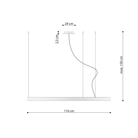 Żyrandol LED Rio Thoro - Nowoczesny Design, 110cm, Złoty