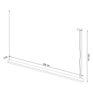 Lampa wisząca Pinne LED 200cm czarna | Thoro - Nowoczesne oświetlenie