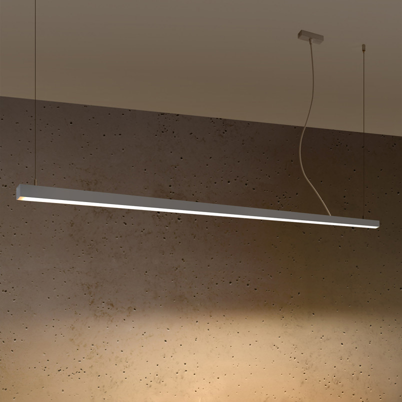 Lampa wisząca LED Pinne 200cm szara - Thoro | Nowoczesne oświetlenie