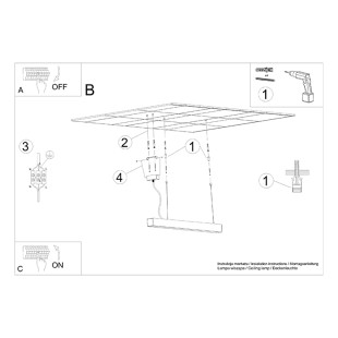 Lampa wisząca LED Pinne 200cm szara Thoro | Nowoczesny design