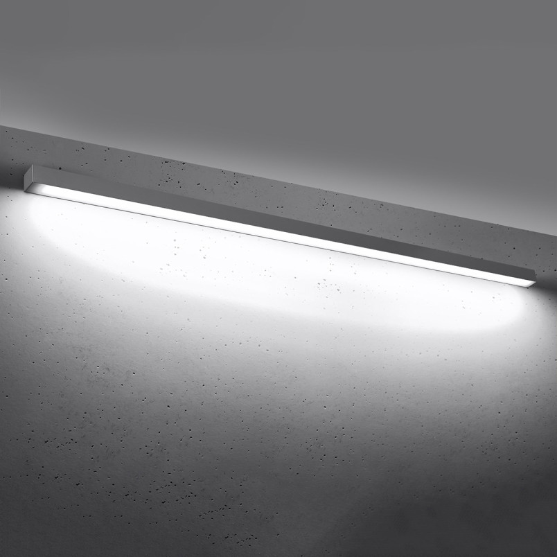 Kinkiet liniowy LED Thoro Pinne 200cm - Szary, Minimalistyczny