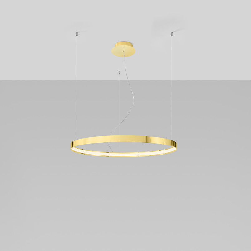 Żyrandol Rio Thoro: Złoty, LED, 78cm - Nowoczesny Design