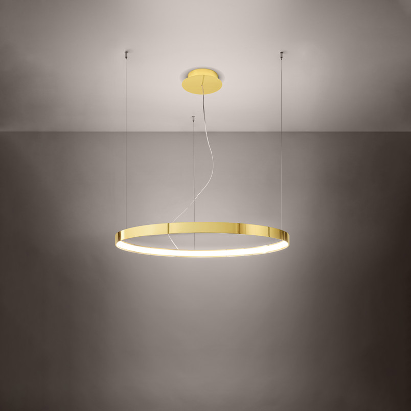 Żyrandol Rio Thoro: Złoty, LED, 78cm - Nowoczesny Design