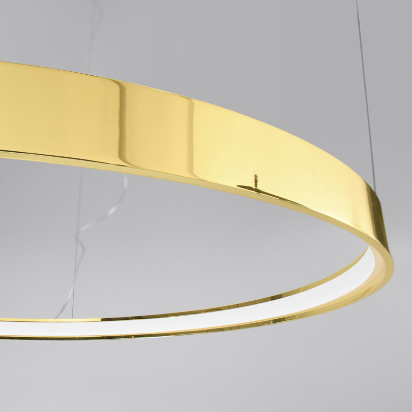 Żyrandol Rio Thoro: Złoty, LED, 78cm - Nowoczesny Design