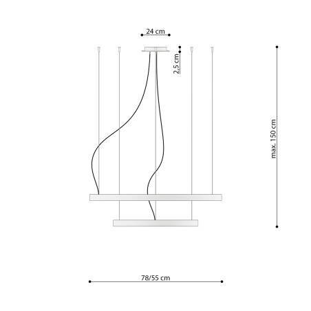 Żyrandol LED Rio II Thoro - Nowoczesny design, złoty