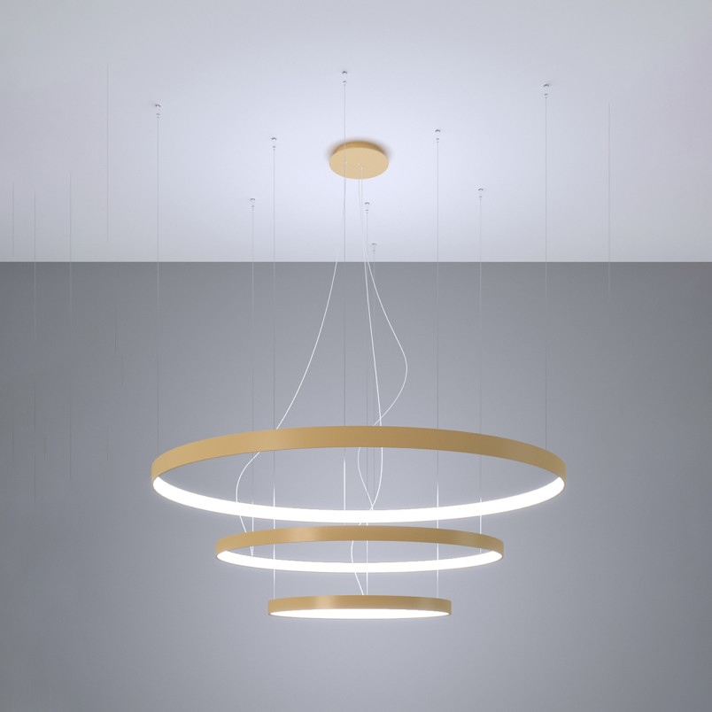 Żyrandol LED Rio III Thoro - Nowoczesny Design, Złoty