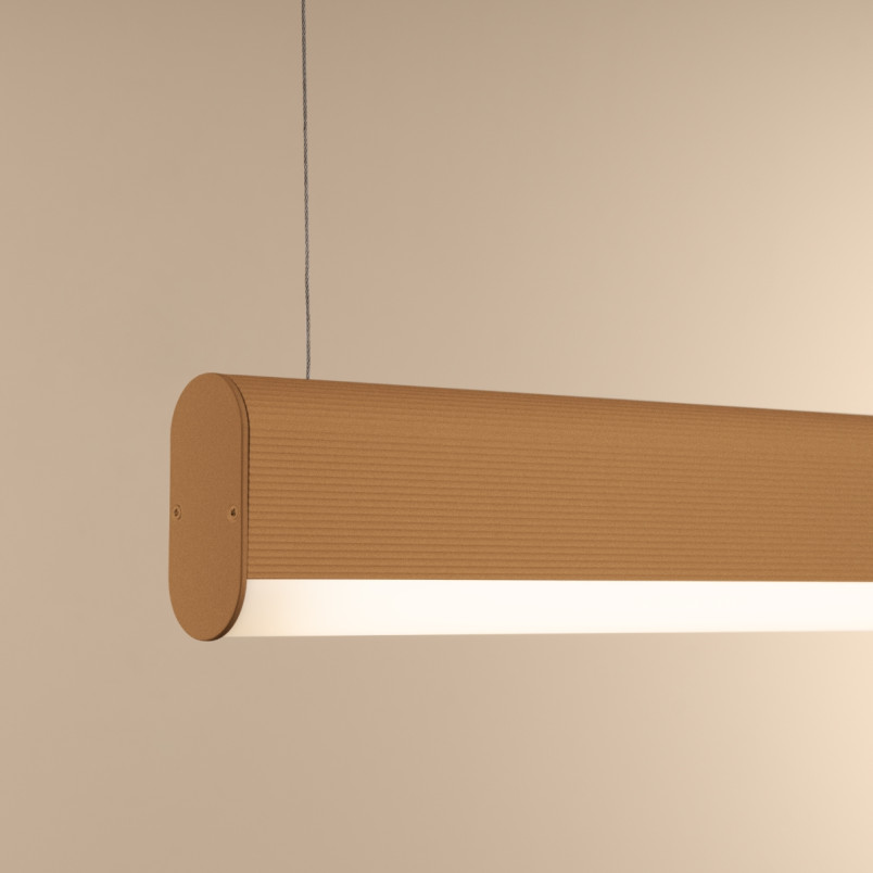 Lampa wisząca Thoro Farge 120cm | Złota LED z pilotem