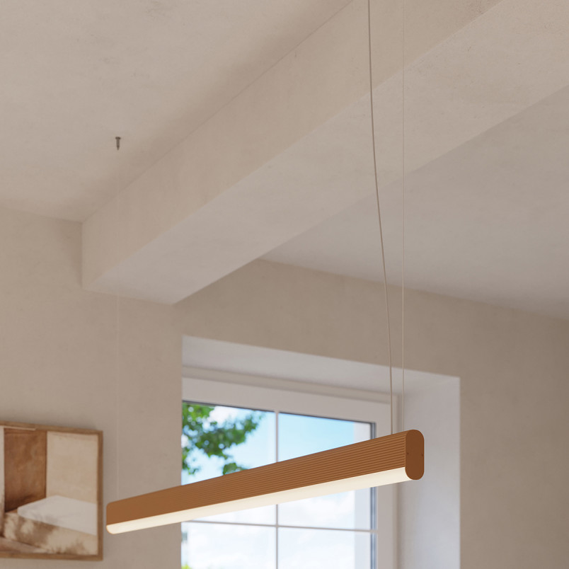 Lampa wisząca Thoro Farge 120cm | Złota LED z pilotem