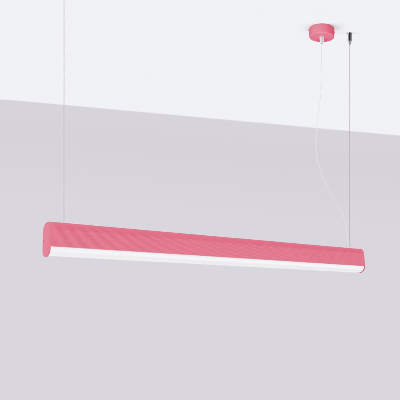 Lampa wisząca LED różowa Thoro | Pilot, Ściemniacz | 120cm