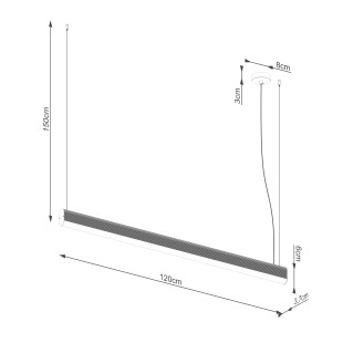 Lampa wisząca LED różowa Thoro | Pilot, Ściemniacz | 120cm