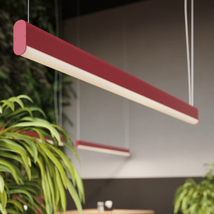 Lampa wisząca LED różowa Thoro | Pilot, Ściemniacz | 120cm
