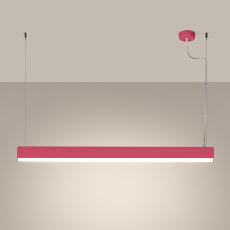 Lampa wisząca LED różowa Thoro 120cm - Pilot, Ściemniacz