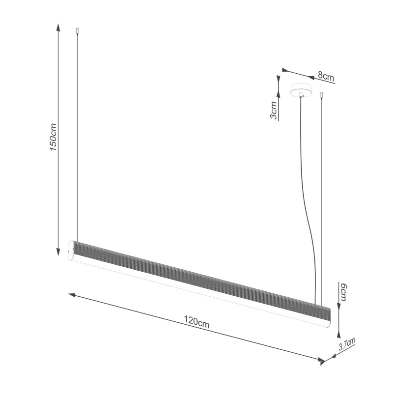 Lampa wisząca LED Thoro Farge 120cm - Nowoczesny Design