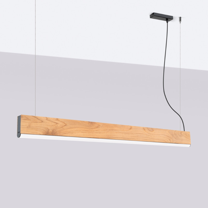 Lampa wisząca drewniana Lykke 120cm LED | Thoro