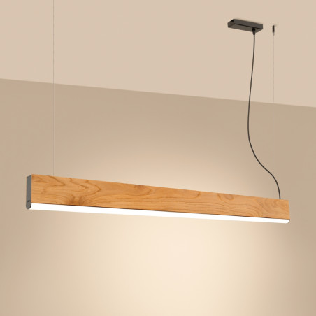 Lampa wisząca drewniana Lykke 120cm LED | Thoro