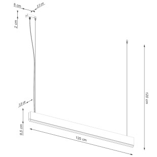 Lampa wisząca drewniana Lykke 120cm LED | Thoro