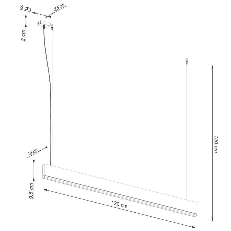 Lampa wisząca drewniana Lykke 120cm LED | Thoro